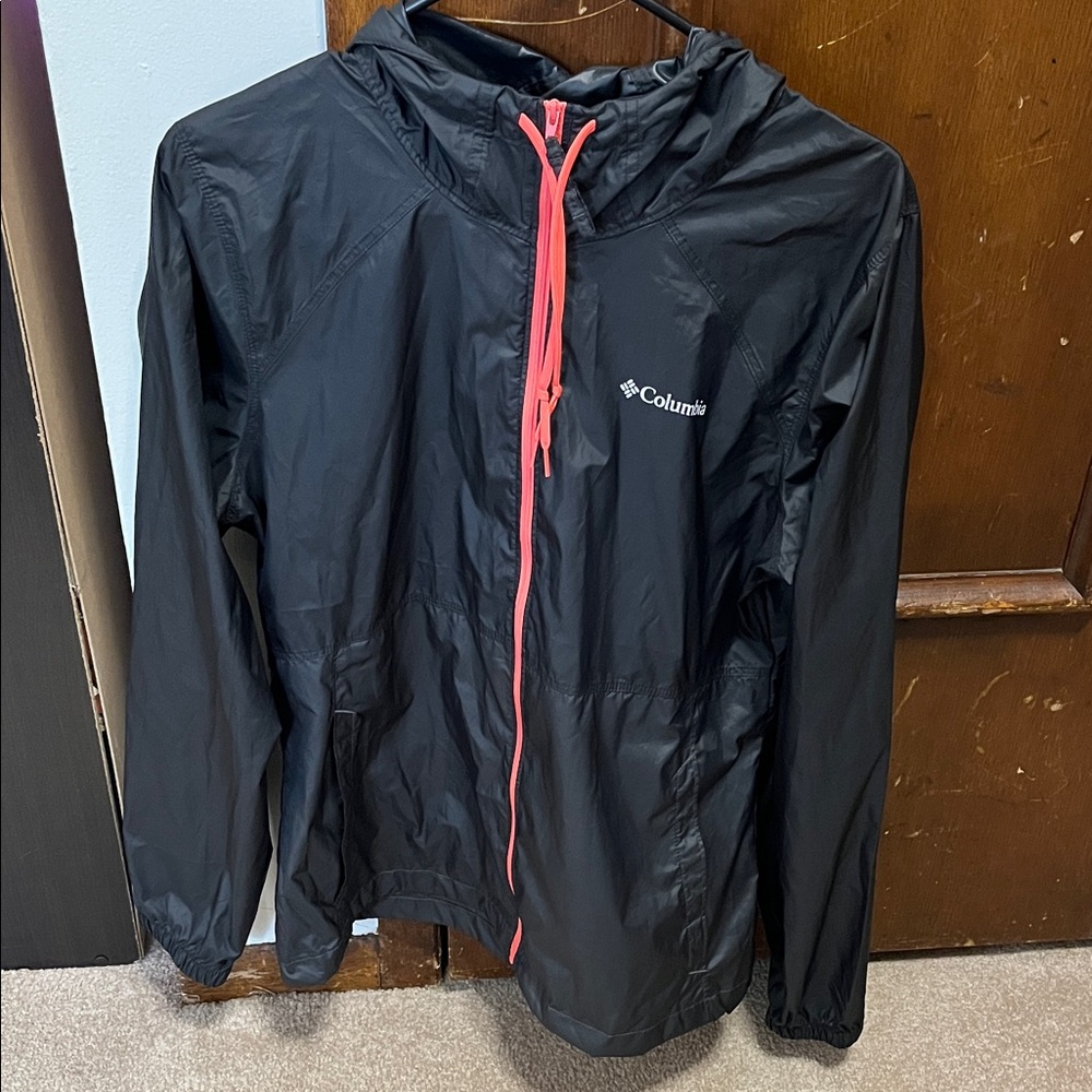Columbia Black Jacket with Hot Pink Details